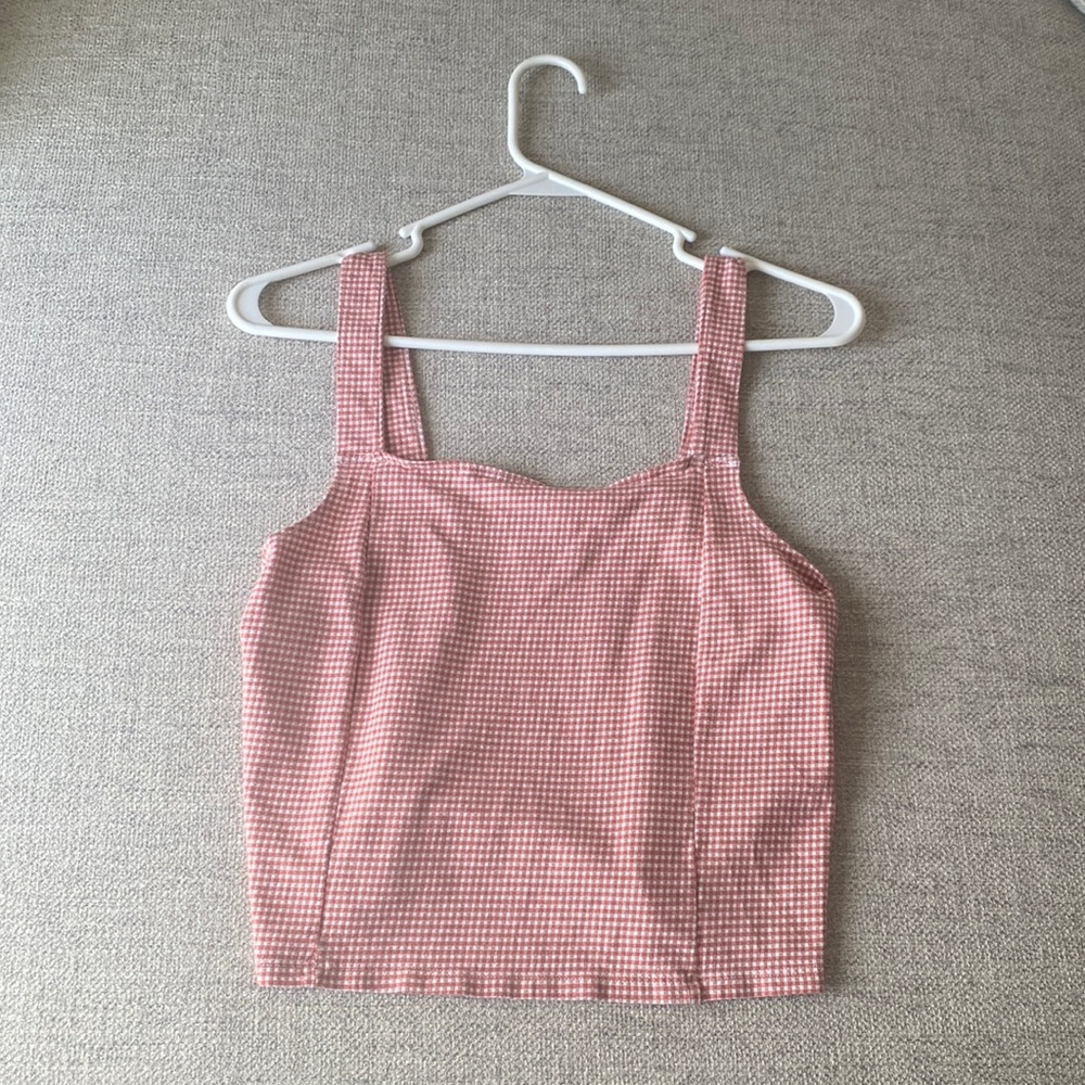 American Eagle Plaid Crop Tank Top Size M